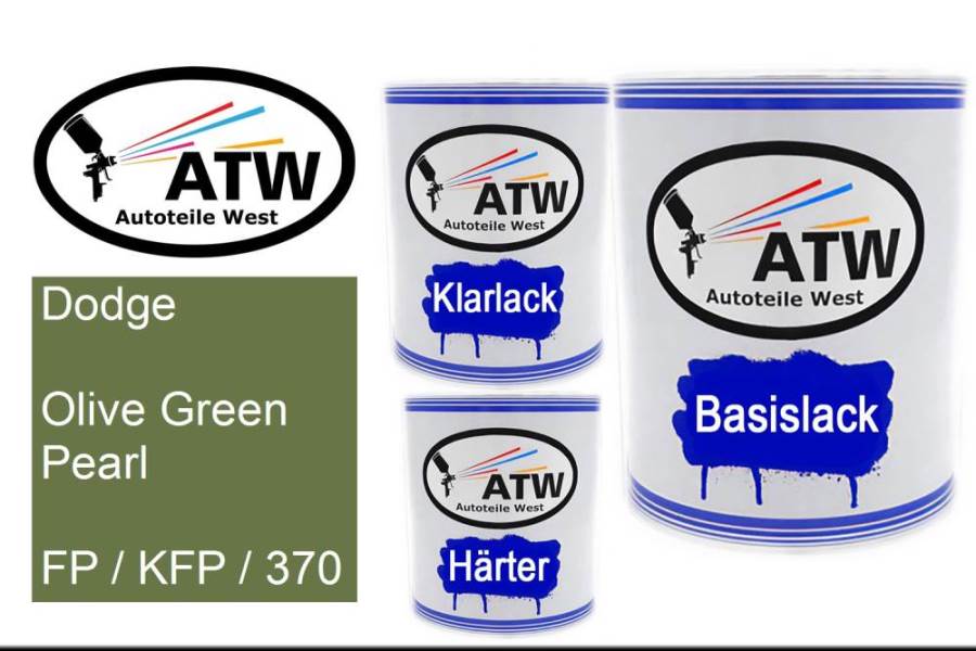 Dodge, Olive Green Pearl, FP / KFP / 370: 1L Lackdose + 1L Klarlack + 500ml Härter - Set, von ATW Autoteile West.